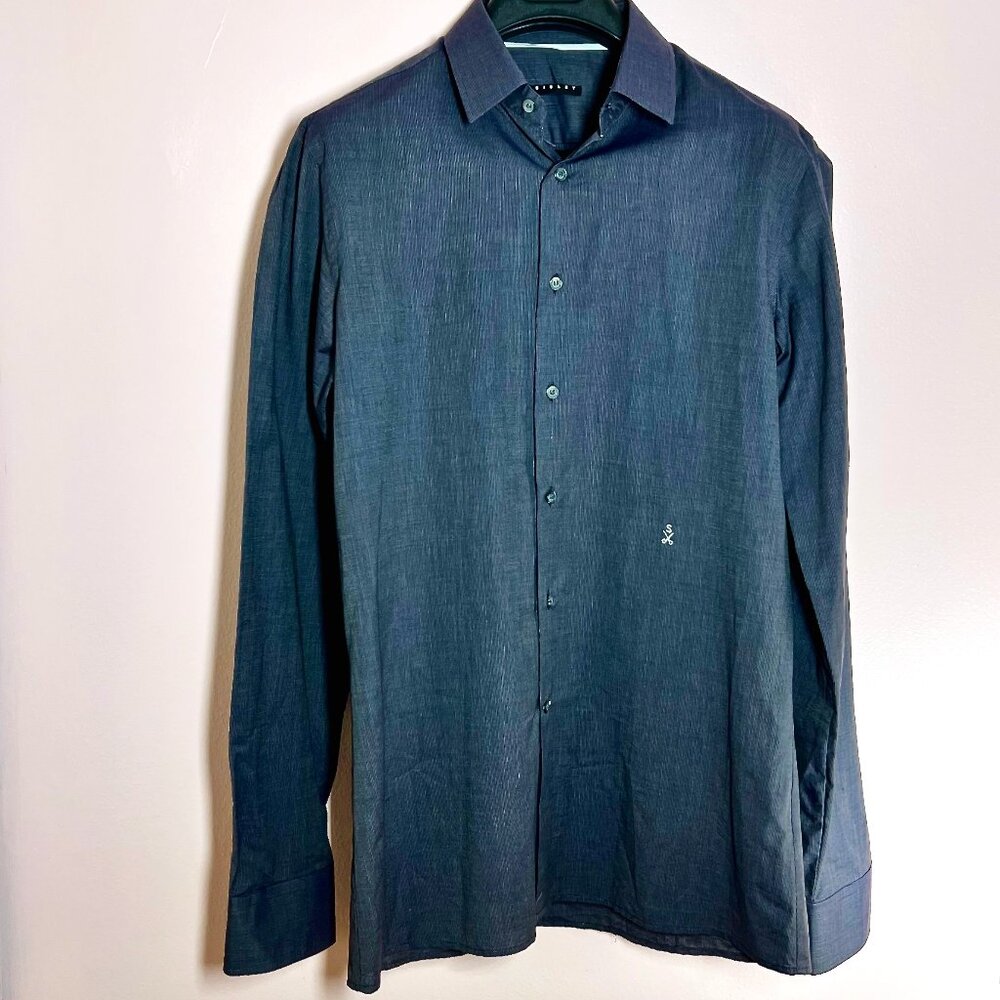 Sisley Italy Men's 42 Grey Dress Shirt